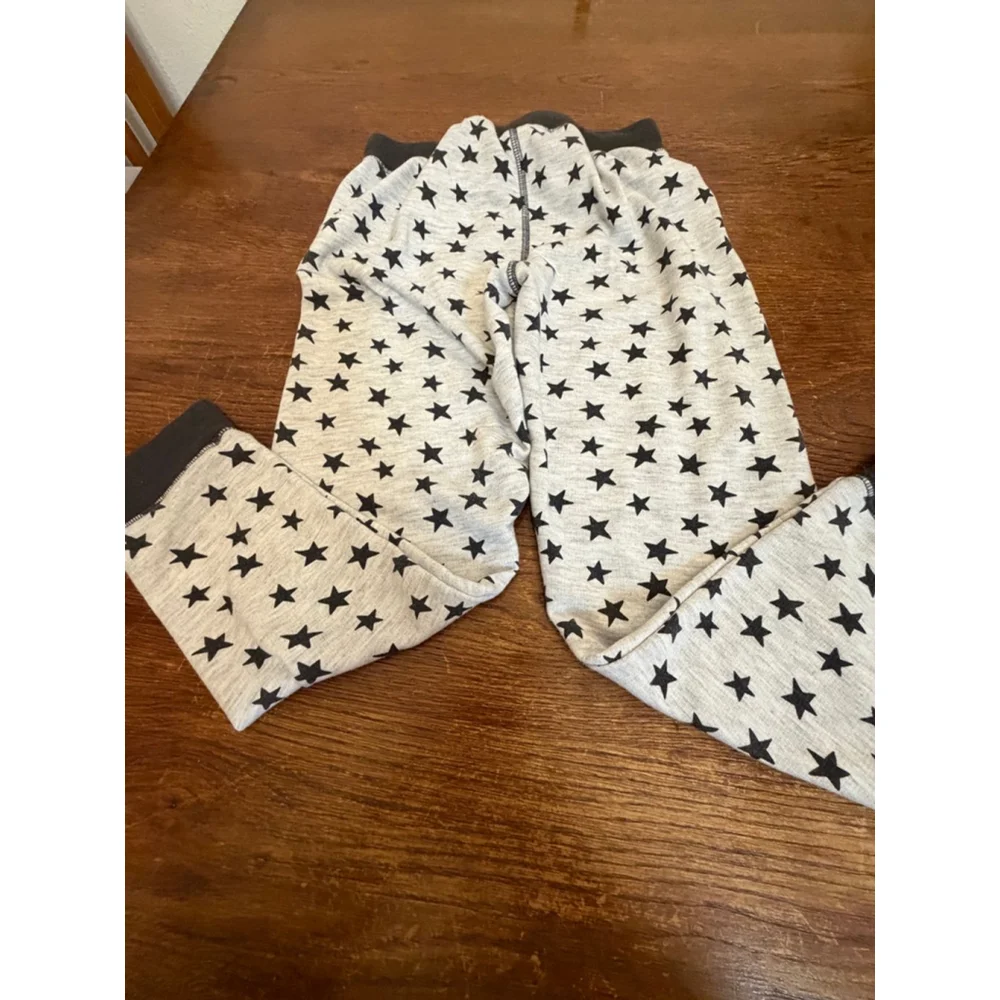 Gymboree Pajama Pants Kids Size 5-6 Star Print Gray Black Sleepwear Bottoms